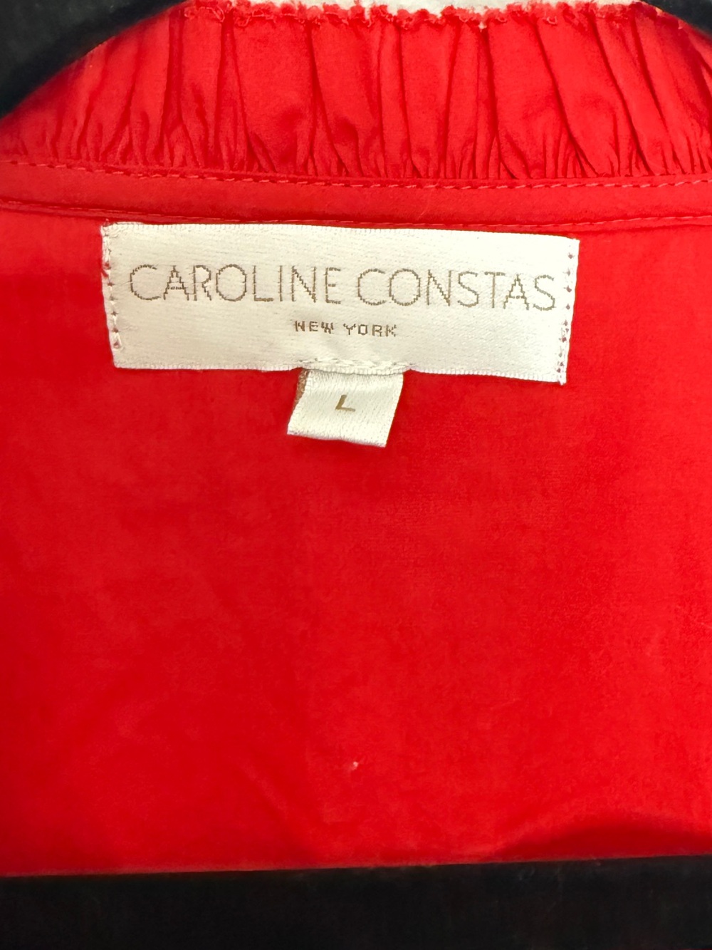 Caroline Constas Red Ruffle Cotton Tunic Dress Boho Mini - Picture 5 of 8